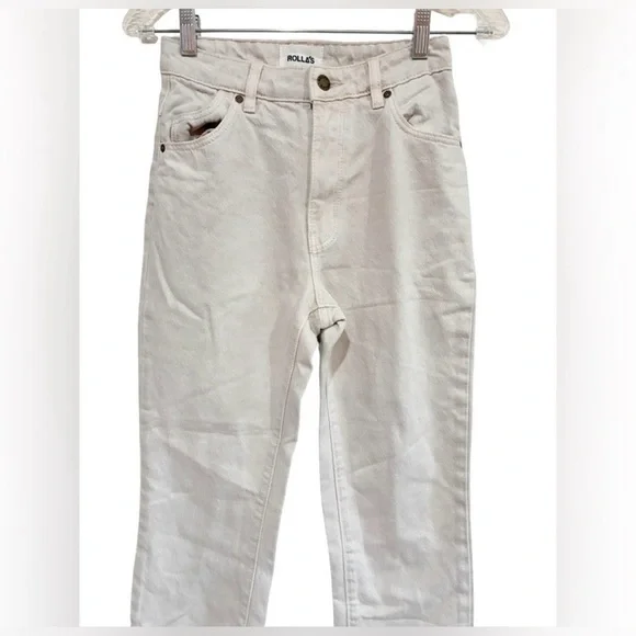 ROLLA'S High Rise Straight Jeans Cream - Picture 3 of 8
